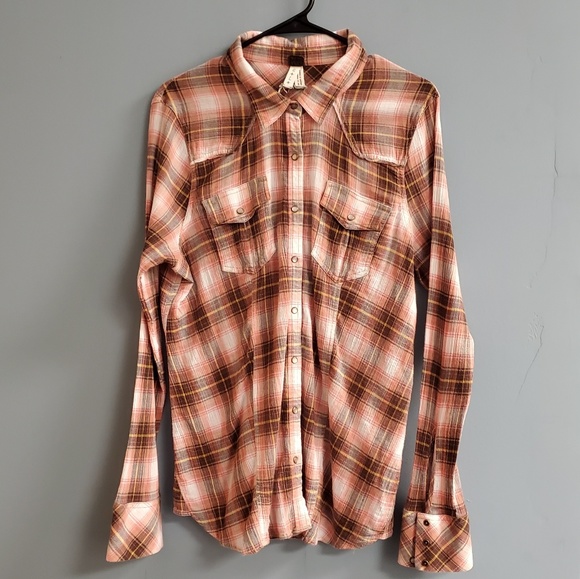 Anthropologie Tops - Anthropologie We the Free Plaid Button Down Shirt